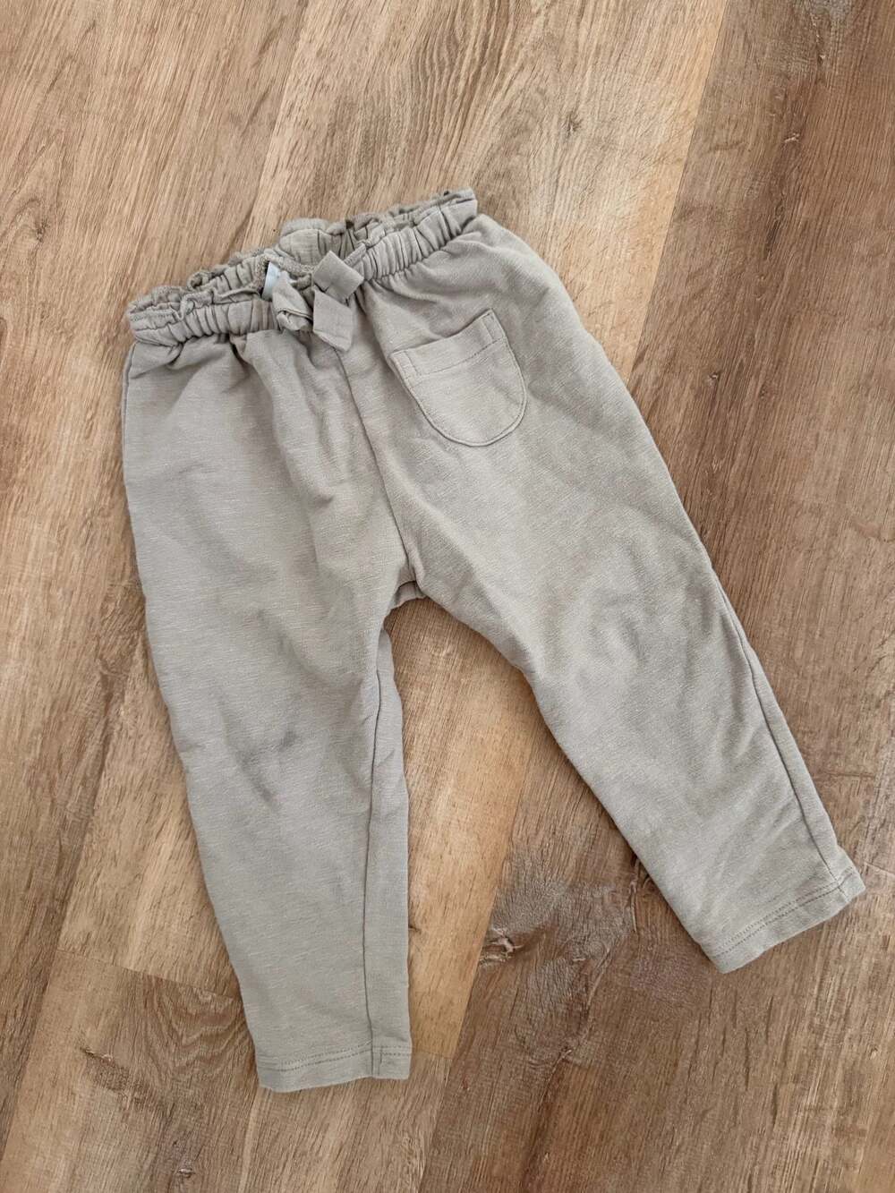 Zara Toddler Baby Girl Beige Elastic Waist Jogger Pants Size 18-24 Months